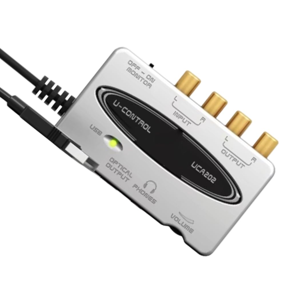 Interfaz de Audio USB U-Control UCA222 de Latencia Ultrabaja, 2 Entradas y 2 Salidas, con Salida Digital para Grabación en PC