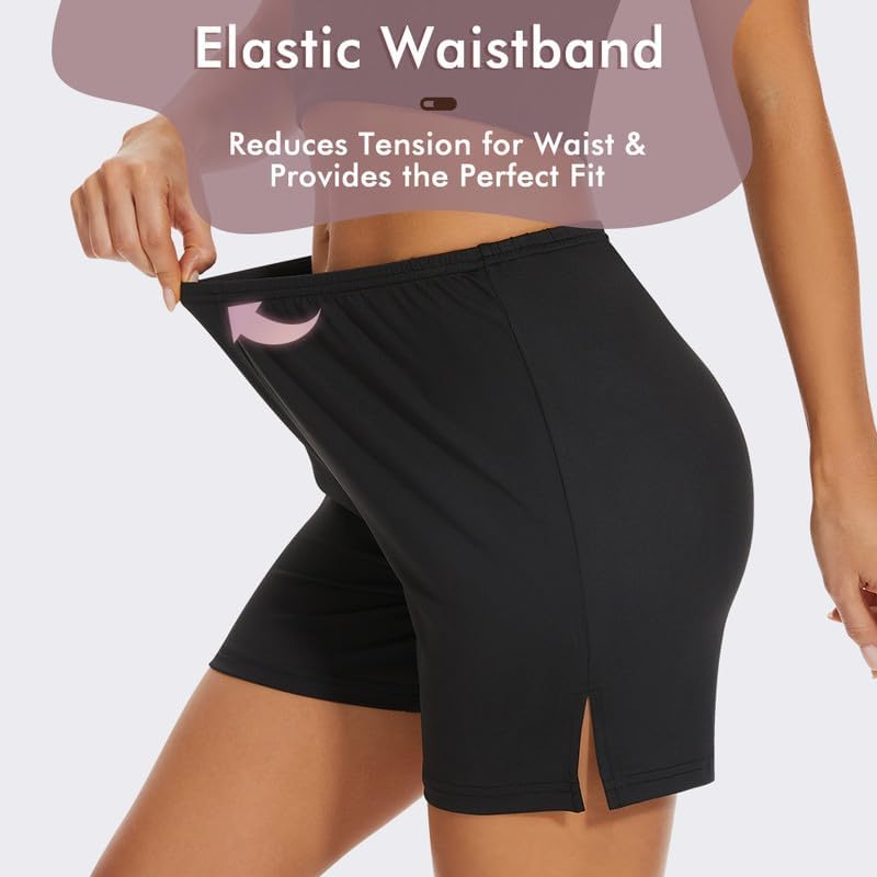 MANCYFIT Pettipants Half Slip for Women Shorts Culotte Split Bloomers Loose Pajama Pants 4" Inseam - Image 3