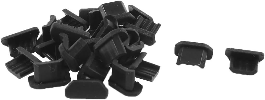 uxcell 25 Pcs Dust Plugs, Micro USB Port Cover for Phone, Soft Cell Phone Anti Dust Plug Suitable for Samsung Galaxy S7/S6/S5, Black Dust Stopper for Android, Headphones, Laptop
