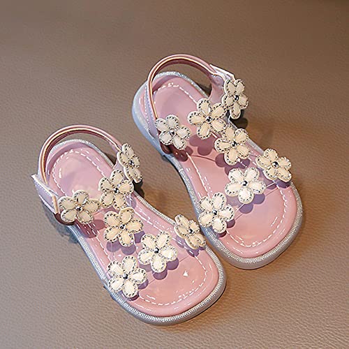 Generic Summer Girl Rhinestone Flower Sandals Open Toe Soft Bottom Princess Sandals Breathable Wedding School Shoes2
