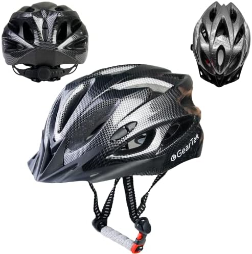 GearTek Bicycle Helmet With Sun Visor, Lightweight Adjustable Cycle Helmet Adults Head Size 57-63 CM, Safety Mountain Bike Helmet Men Womens Ladies Unisex, MTB BMX Skateboard Scooter Cycling
