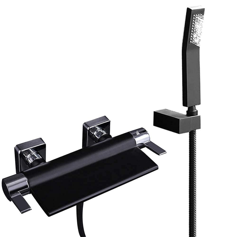 Baignoire baignoire mélangeur robinet en cuivre de qualité supérieure avec cascade noire