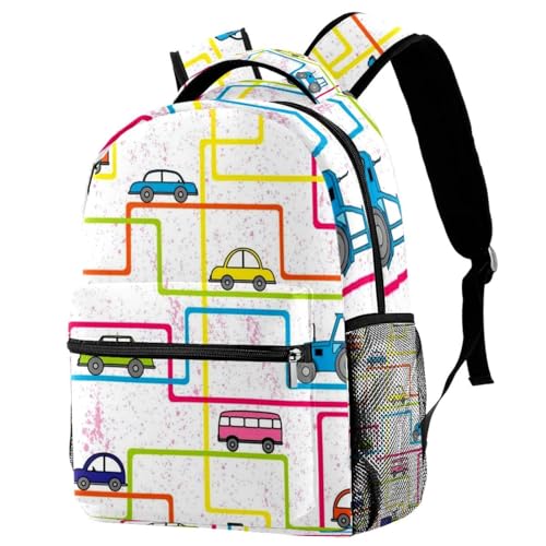 Sac de voyage décontracté pour ados, bagage cabine imprimé voitures pour weekend