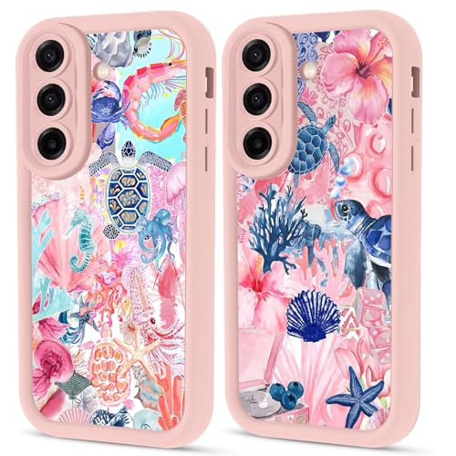 Coque Samsung A37 en TPU souple : lot de 2 protections roses motif fleurs haute définition