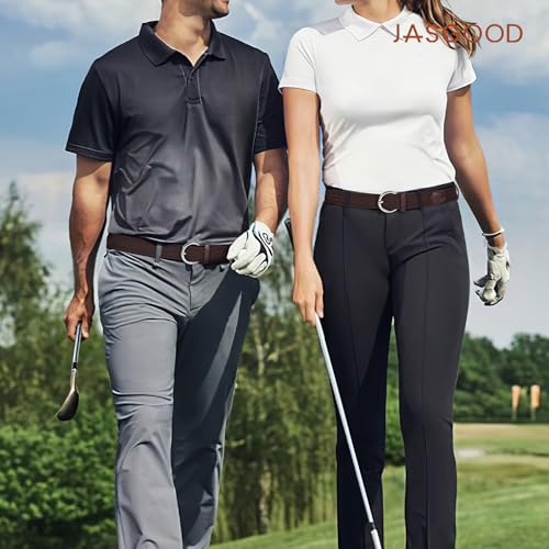Image of JASGOOD Women Men Braided Woven Elastic Stretch Waist Belt Golf Canvas Fabric Casual Belt for Jeans Pants