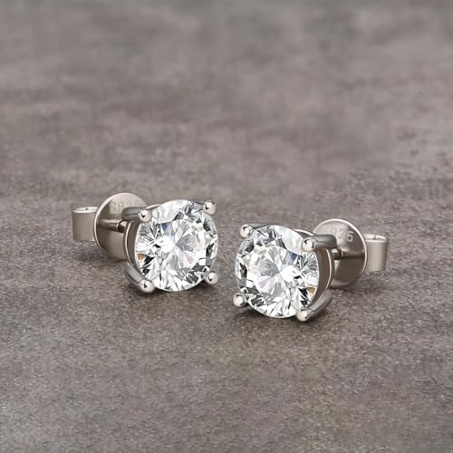 5 Pairs Cubic Zirconia Sterling Silver Stud Earrings for Women,14K Small Gold Plated Tiny Stud Earrings Set for Multiple Piercing Cartilage Hypoallergenic Earrings For Men3