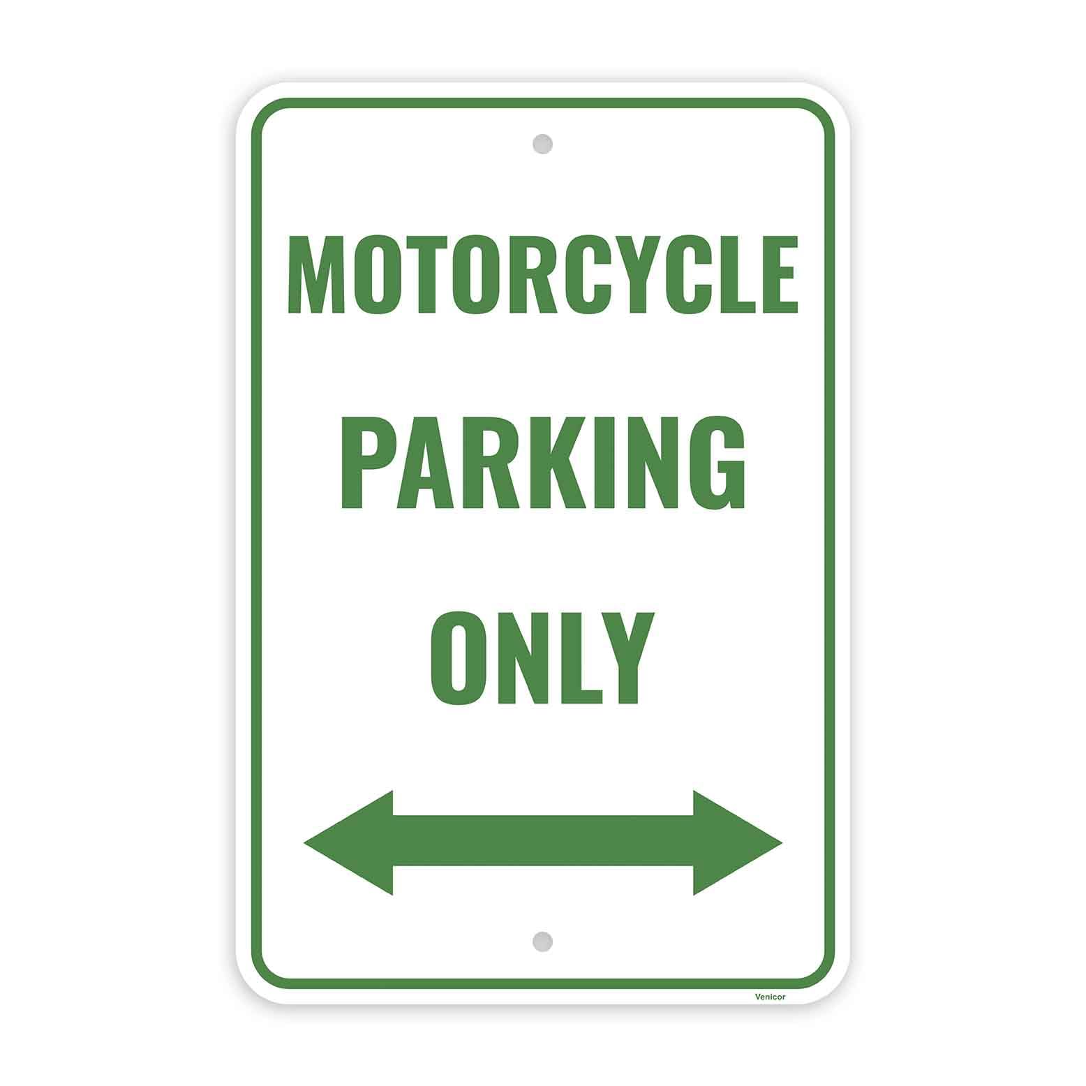 Motorcycle Parking Aluminum Sign, Exclusive Parking Area Marker, 12x8 Inch