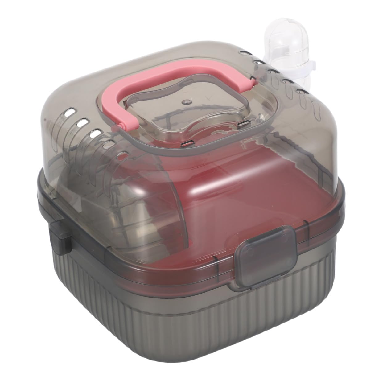 Kleintier Transportbox mit Doppellagendesign aus Abs in Rosa