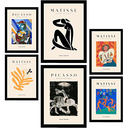 Nacnic Lot de 6 affiches Picasso et Matisse. Peintures abstraites.