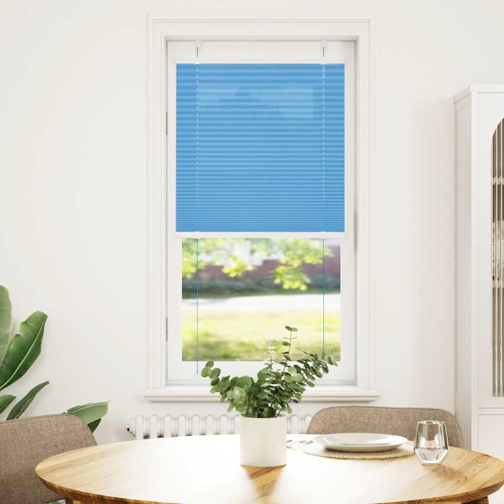 Tenda Plissettata Blu 65x100 cm Senza Foro per Finestra | Protezione solare e privacy ideale per soggiorno e camera da letto. Montaggio con clip senza forare la finestra.