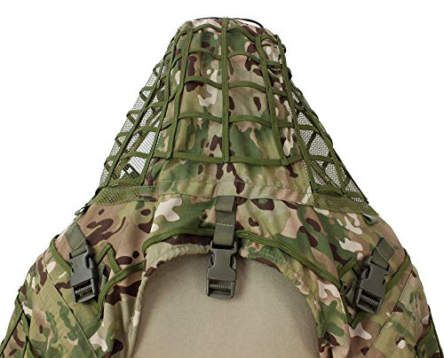 ROCOTACTICAL Sniper Ghillie Suit Foundation, Ripstop, Ghillie Viper Hood, Camouflage Sniper Coat (CP Multicam) - Thumbnail 5