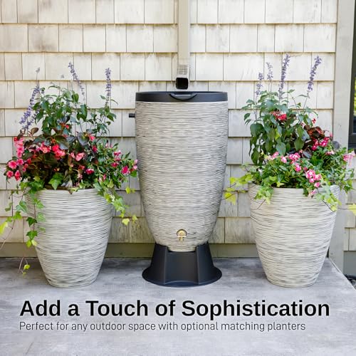 Image of RTS Home Accents 50-Gallon Newport Rain Barrel, Slate Color