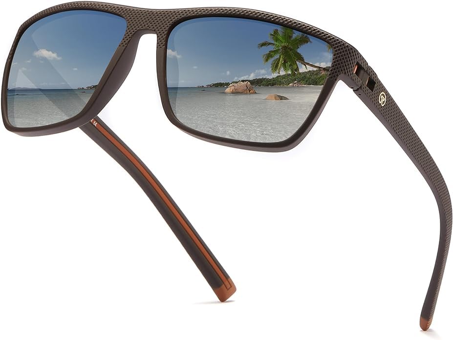 Polarized Sunglasses Men UV400 Protection - Unbreakable TR90 Frame, Fishing & Driving Sport Shades