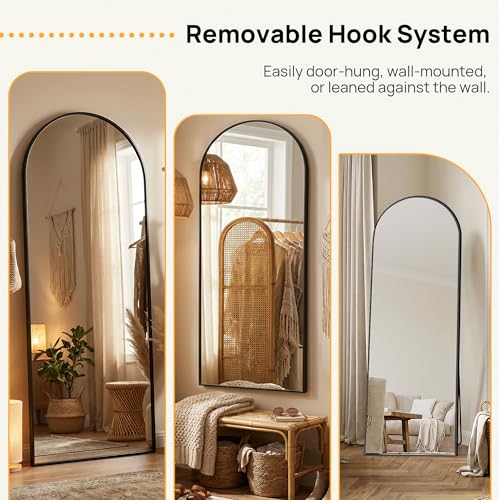Image of 15 inchx56 inch Arched Mirror Full Length, Standing & Wall Mounted for Living Room