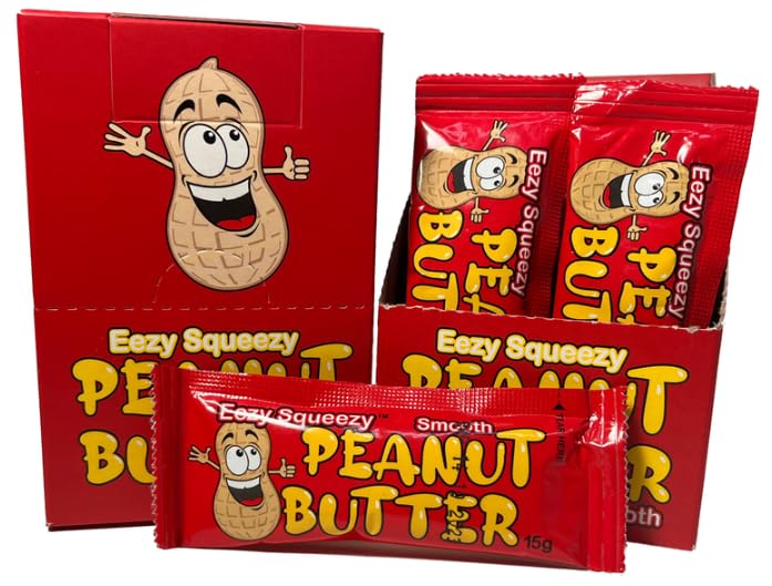 Eezy Squeezy Smooth Peanut Butter Sachets – 20 Pack Of 15g Single-Serve Portions, Perfect For Lunch Boxes & On-the-Go-609699