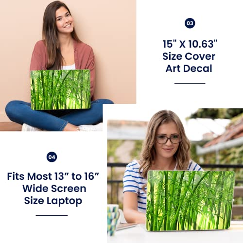 Image of LSS 15 15.6 Inches Laptop Notebook Skin Sticker with 2 Wrist Pads - Reusable Cover Protector Vinyl Sticker Cover Decal Fits 13 inch - 16 inch HP Dell Lenovo Apple Asus Acer Samsung - Bamboo in Forest