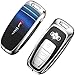 Seihoae pour Audi Key Fob Cover, Protecteur de métal en Verre Aurora dégradé 3D, Coque de clé pour A4 Q7 Q5 TT A3 A6 SQ5 R8 S5 Keyless Smart Remote Keychain, Aurore Bleu/A
