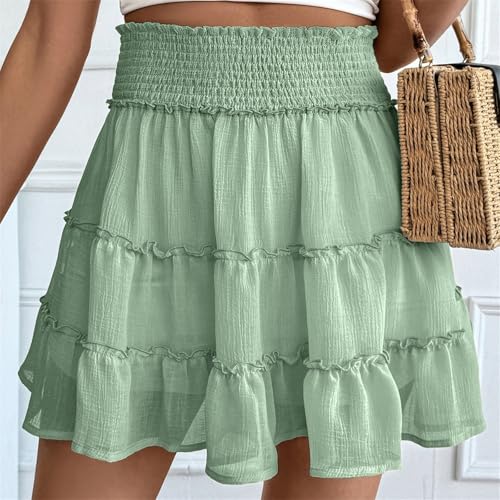 Flowy Skorts for Woman Dressy Casual High Waisted Ruffle Tiered Shorts Cute Summer Beach Vacation Boho Y2k Mini Skirt2