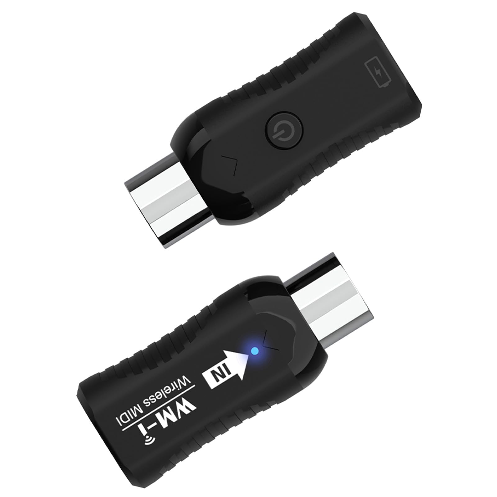 Kavolet Adattatore MIDI senza fili, trasmettitore/ricevitore audio ricaricabile, 2,4 GHz, latenza estremamente bassa, connettore MIDI portatile integrato silenzioso per strumenti a fiato tastiera