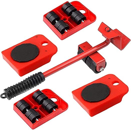 Florisca Carbon Steel Furniture Lifter with Heavy Duty Roller Pads with 150kg Capacity to Move Shift Sofas Couches Refrigerators and More in 360° Directions Easily and Safely, Red (B0C4H7JKCF) Amazon Price History, Amazon Price Tracker