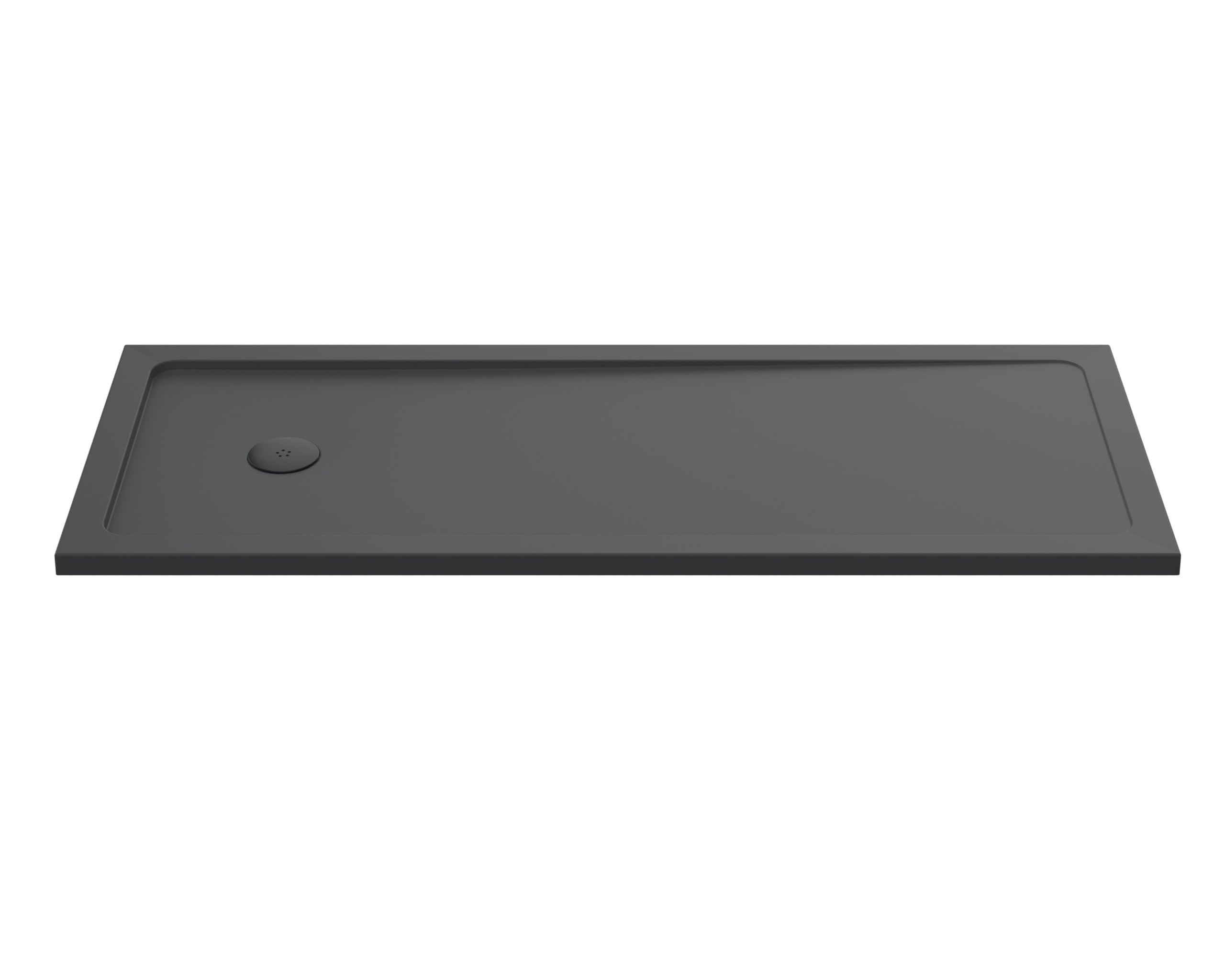 Balterley 1700 x 700 mm Rectangular Shower Tray, Slimline Shower Trays, Durable Stone Resin Base Trays for Bathroom Enclosure Cubicle, Central Waste Rectangular Tray for Wetroom Showers (Slate Grey)