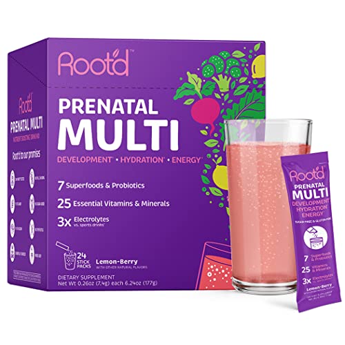 Rootd-Prenatal-Multivitamin-Powder-25-Vitamins-Minerals-with-3X-Electrolytes-Folate-Iron-D3-for-Mom-Baby-7-Superfoods-Probiotics-Sugar-Free-Vitamins-Hydration-24-Packets