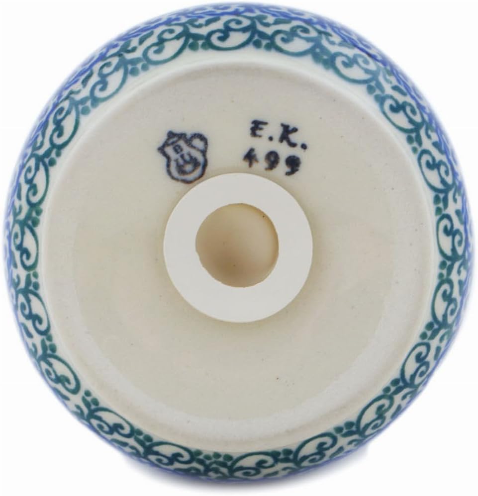 Polmedia Polish Pottery Pepper Shaker - Red Pansy Pattern Handmade in Boleslawiec Poland by Ceramika Artystyczna + Certificate of Authenticity