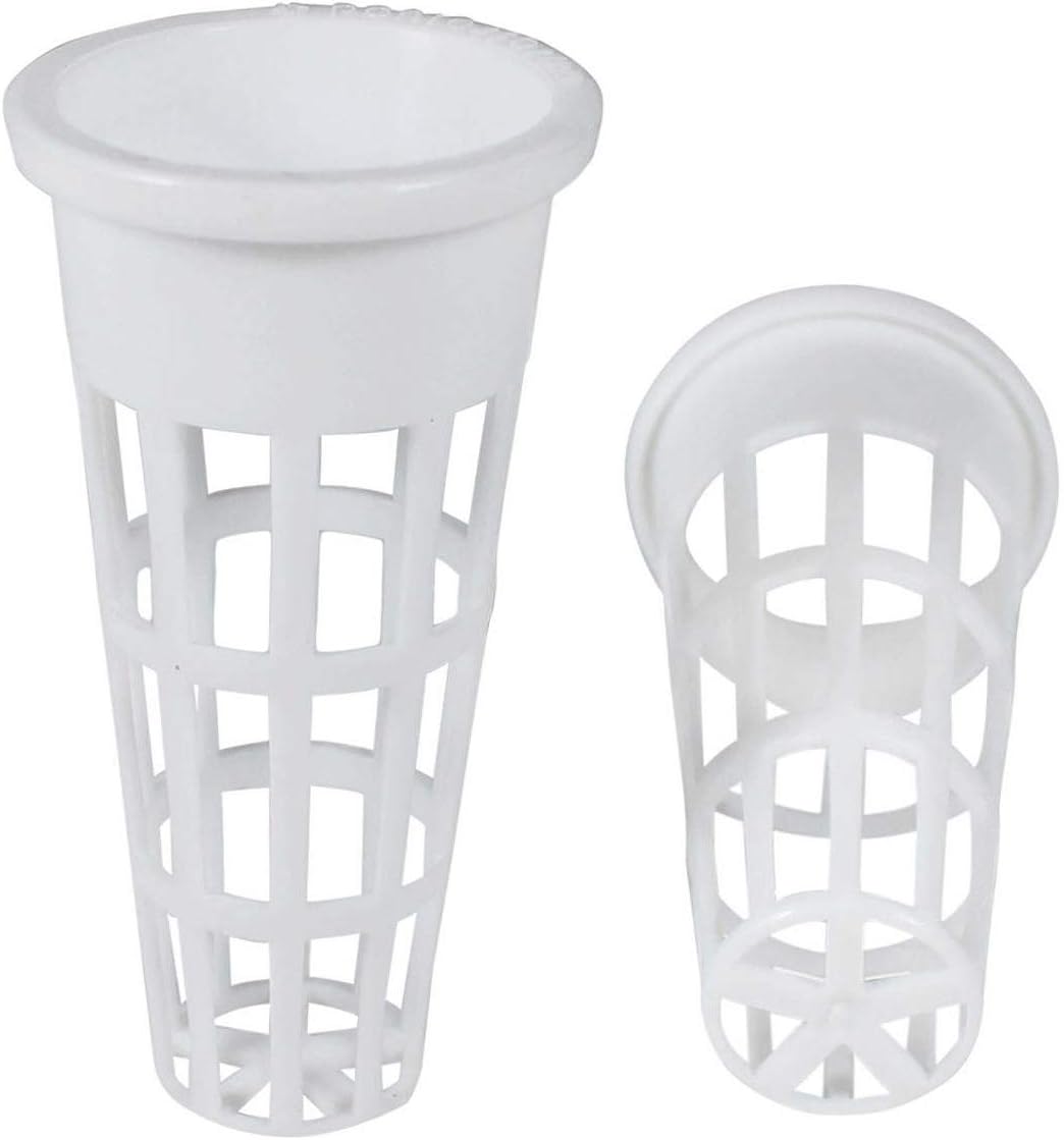 ZAHGO NP1 - 7/8 inch Net Pots Cups - Heavy Duty NO Pull Thru Rim Design - Orchids/Aquaponics/Hydroponics Slotted Mesh (100 White)