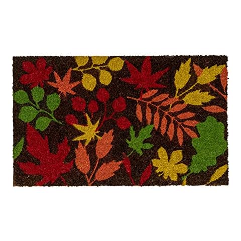 NINAMAR Door Mat Autumn Leaves - Natural Coir - 29.5 x 17.5 inch Cover