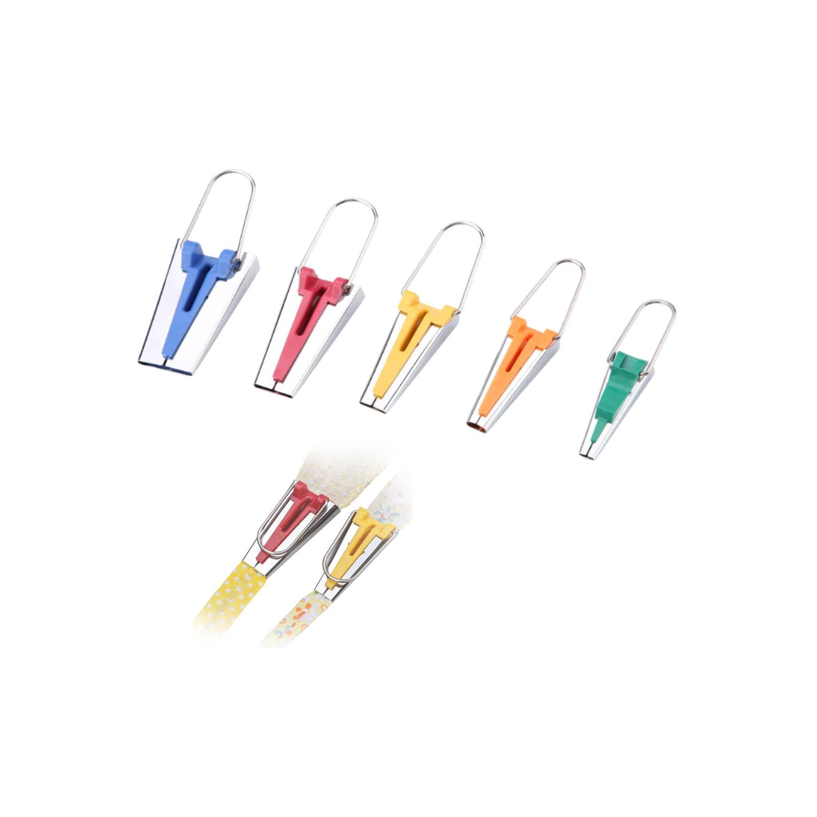 Herchr Light Fabric Bias Tape Maker Set Of 5 Sizes 6Mm 9Mm 12Mm 18Mm 25Mm 5 Pcs Fabric Bias Binding Tape Maker Shaper Binding Presser Foot Wonder Clips For Sewing And Quilting Diy Patchwork Crafts