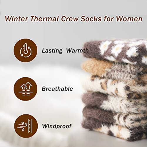 Womens Fuzzy Socks Winter Warm Socks for Women Thick Thermal Cozy Socks for Ladies 6 Pack4