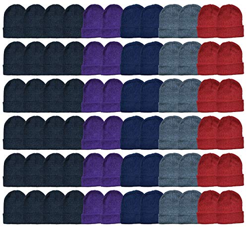 Image of YACHT & SMITH Winter Beanies, Bulk Cold Weather Thermal Warm Stretch Skull Cap, Mens Womens Unisex Hat