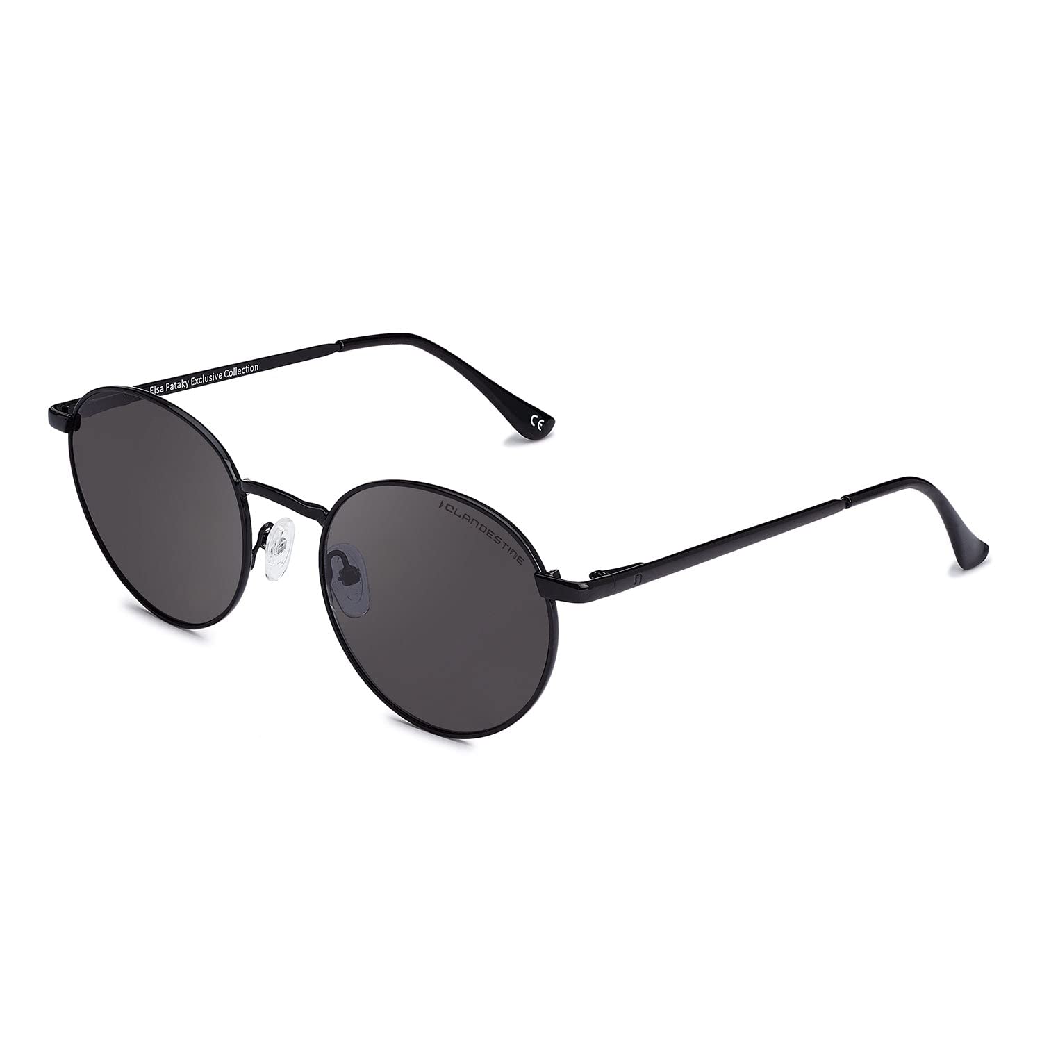 Clandestine Unisex Exclusive Collection Elsa Pataky Orbita Black - Black - Sunglasses Orbita 11 Black - Black Hd Nylon Lenses And Stainless Steel Frame - Sunglasses For Men And Women - Smart Vision Technology - More Sharpness And Less Glare