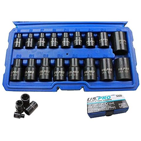 US Pro Impact E Torx Socket Set E5 to E24 Cover