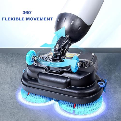 17" Cordless Walk Behind Floor Scrubber - 36V Battery Powered Commercial Cleaner with Rotating Head for Hard Floors, Quick Dry System, Portable Design for Offices & Retail