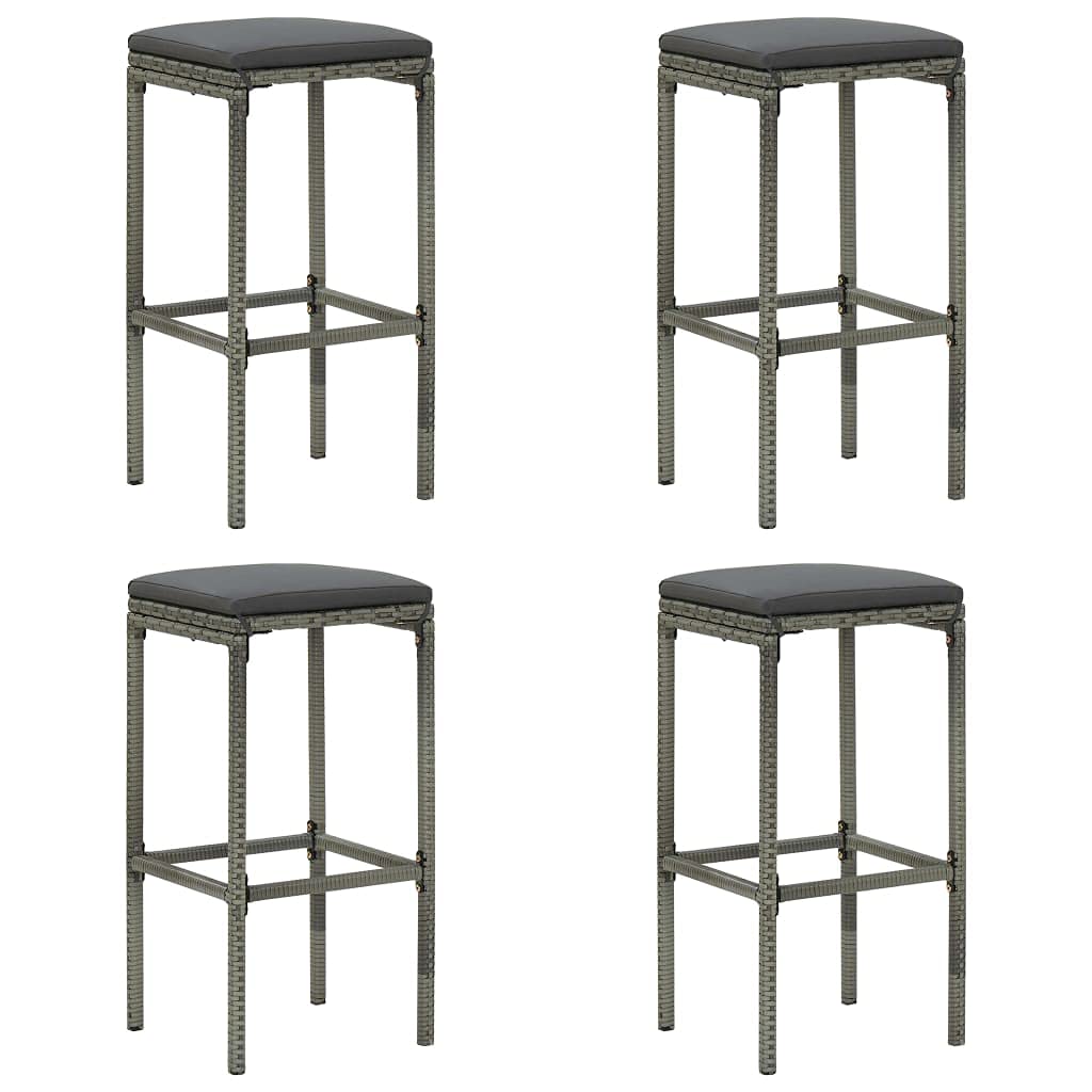 vidaXL Ensemble de Bar de Jardin avec Coussins 5 pcs Gris