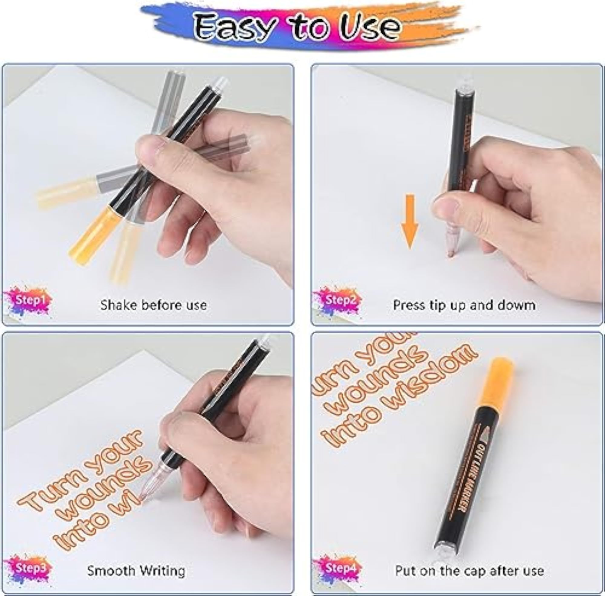 12 Pc Metallic Double Line Outline Markers Glitter Pen Set