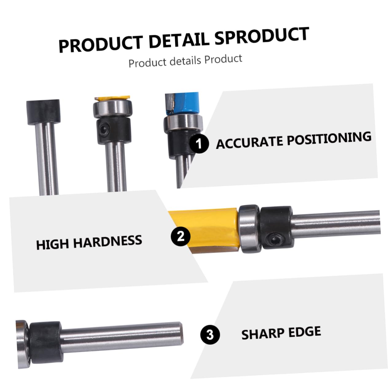 Cabilock 9pcs Woodworking Flush Trim Router Bit Handle Edge Banding Trimmer Bits Router for Woodworking