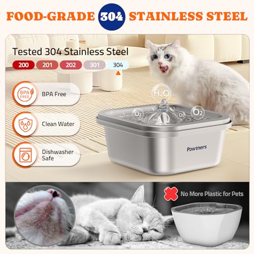 Cat-Water-Fountain-Stainless-Steel-4L140oz-Pet-Fountain-Water-Bowl-Indoor-Automatic-Dog-Drinking-Dispenser-Cat-Feeding-Watering-Supplies-Metal-Kitty-Waterer-Fountain-6-Replacement-Filters