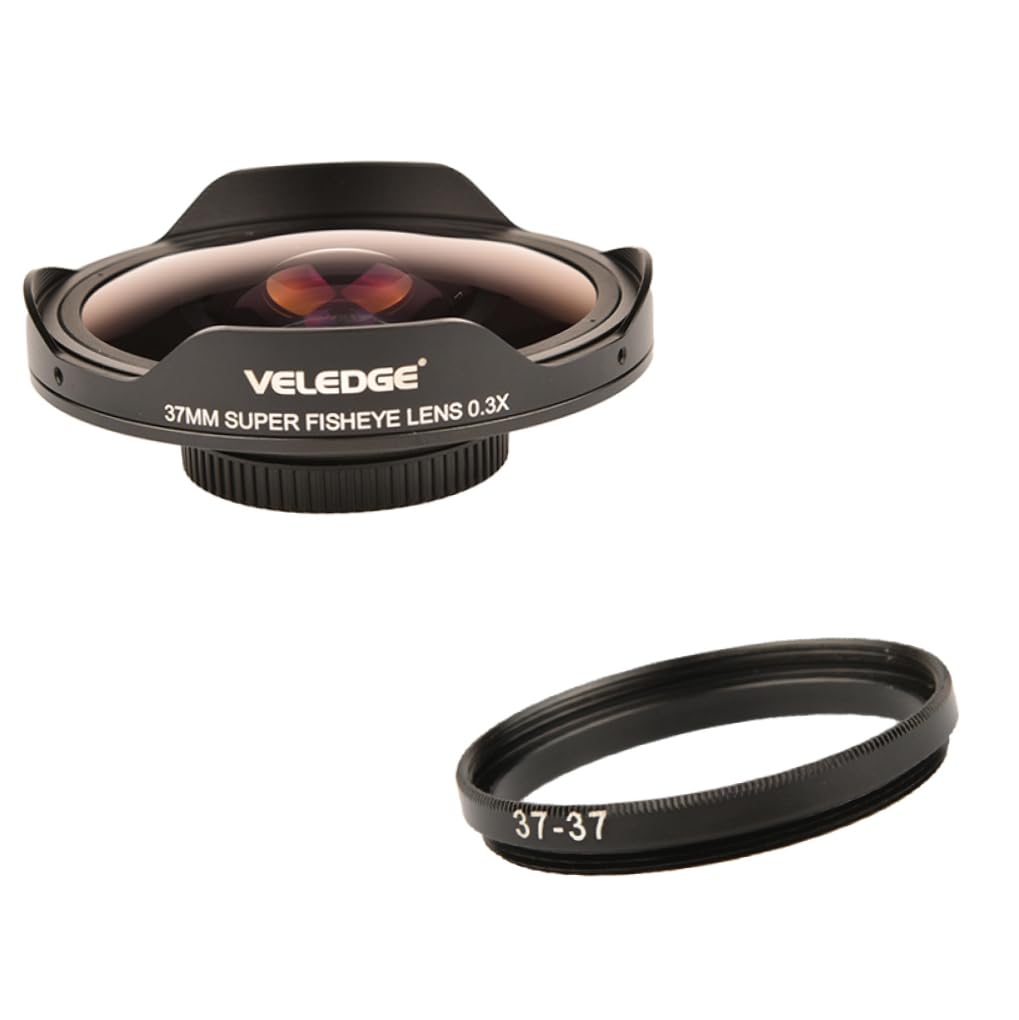Adaptateur d'objectif Fisheye 37 mm 0, 3X HD Adaptateur Grand Angle Caméra Accessoires Les