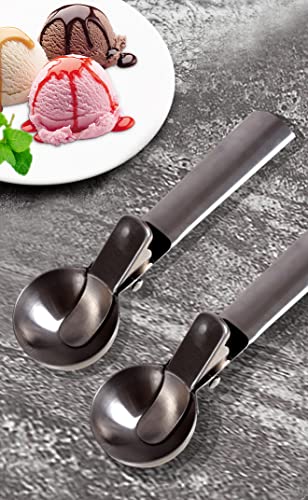 Tyzine Solid Stainless Steel Ice Cream Scoop, Fruits Scoop, With Trigger, Stainless Steel,Easy To Use,Convenient, Fast And Durable.perfect For Frozen Yogurt, Gelatos, Sundaes #TOP4