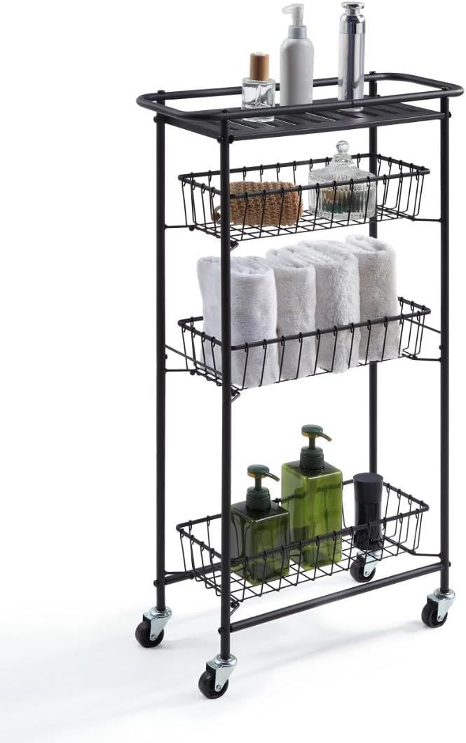 収納ワゴン 隙間収納 スリム ラック キャスター付き スチール製 収納