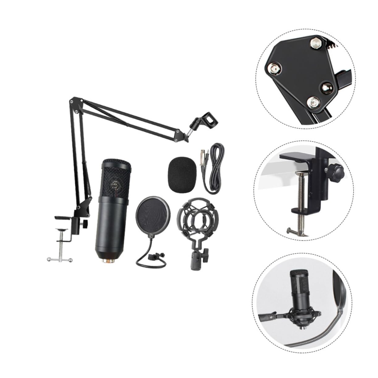Microfono a Condensatore Bm800 USB Nero, per Streaming | Lega di Alluminio, Manopola di Regolazione Volume, per Broadcasting e Registrazione Voce Colore Casuale