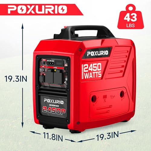 Image of 2450 Watt Inverter Generator, 120V Gas Powered Generator Super Quiet, RV Ready /EPA for RV, Camping and Home,Red