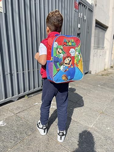 Mochila Costas Escolar Infantil Juvenil Super Mario Tamanho:M;Cor:Vermelho;Gênero:Unissex