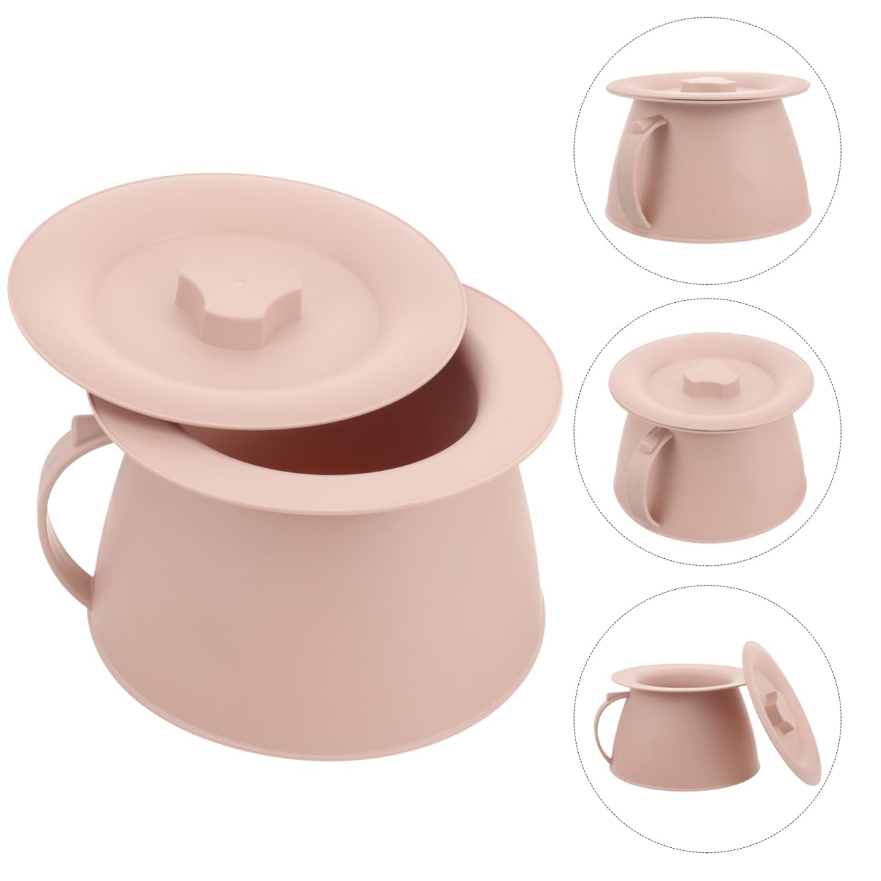 ABOOFAN Vasino Portatile Con Coperchio 8.66X8.66X5.31 Pollici Secchio Per Urina in Plastica Spessa Riutilizzabile Per Anziani Bambini E Uso Domestico Stabile E Facile Da Pulire