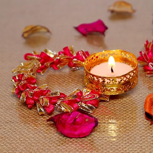 Jaipur Ace Decorative Diwali Tealight Diya Set | Handmade Traditional Wax Tealight Candles for Home Decoration | Perfect for Diwali, Ganesh Chaturthi, Laxmi Pooja & Floor Rangoli Decor (Set of 3)