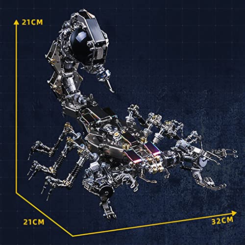 Zestaw 1636 elementów samodzielnego złożenia mechanicznego skorpiona, metalowy model zgniatania, wersja pudełkiem dźwiękowym (bezprzewodowe połączenie Bluetooth)