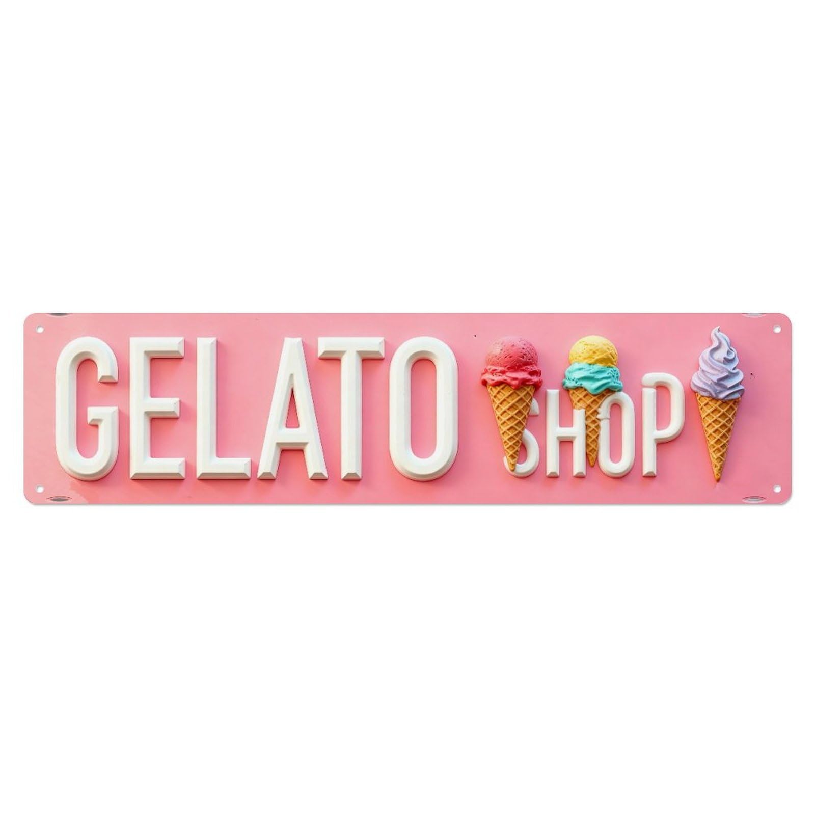 Ice Cream Sign Pattern Metal Tin Sign Plaque