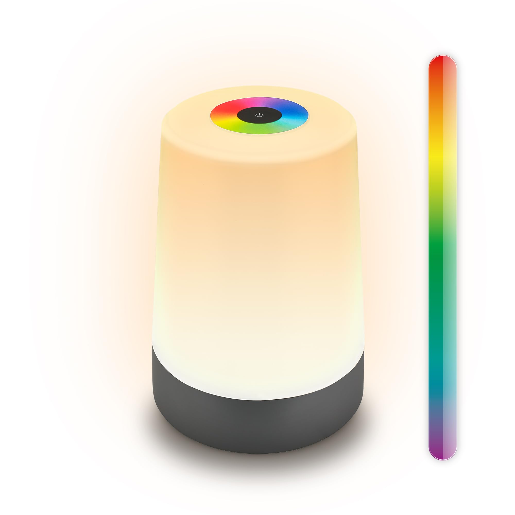 BRILONER - Lampada da tavolo a LED RGBW senza fili IP44 con touch, dimmerabile, batteria sostituibile, lampada da comodino, a batteria, lampada da esterno, 9x13 cm, nero